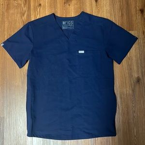 Navy Blue Figs Scrub Top